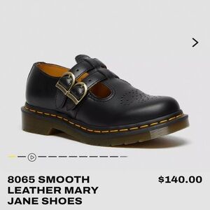 Dr. Martens Smooth Black Leather Mary Jane Shoes